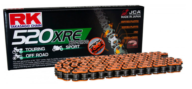 RK 525 XRE XW-Ring Chain 110 Links Choice of Colour - Recommended 400-1000cc