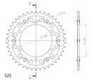 Supersprox Stealth 525 Pitch Rear Sprocket RST-498:43 - (525, 120mm Centre, 140mm PCD - Dymag Wheels)-4