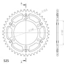 Supersprox Stealth 525 Pitch Rear Sprocket RST-498:44 - (525, 120mm Centre, 140mm PCD - Dymag Wheels)-2