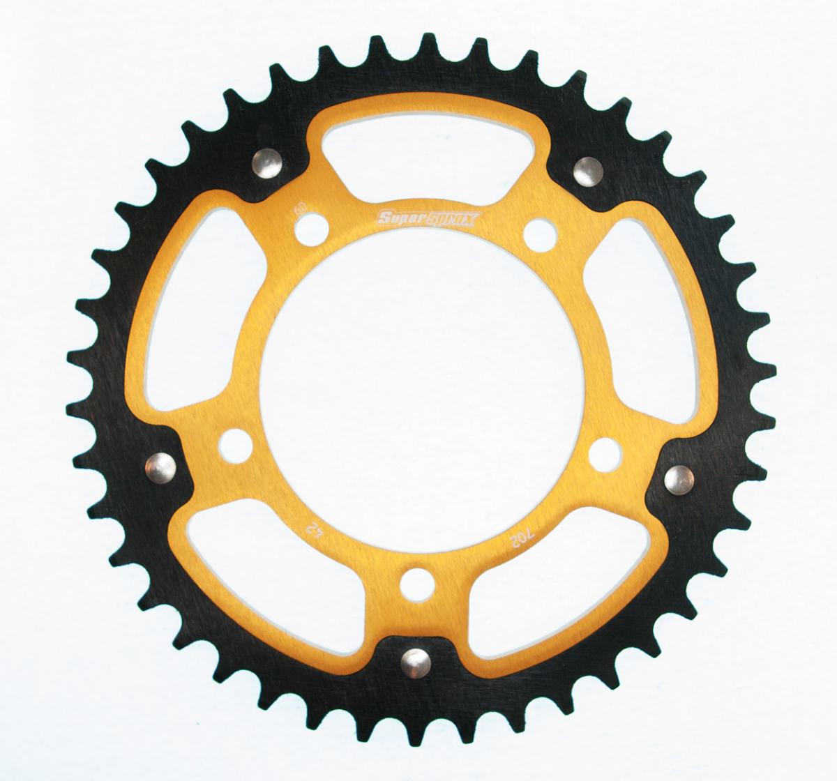 Supersprox RST-702:42-GLD Gold Stealth Sprocket Aprilia WSC Performance