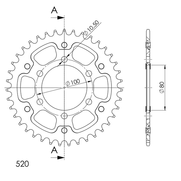 Supersprox Stealth Rear Sprocket RST-478:39 - 520 Conversion