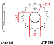 JT Steel Front Sprocket JTF520.17 (525 Pitch)