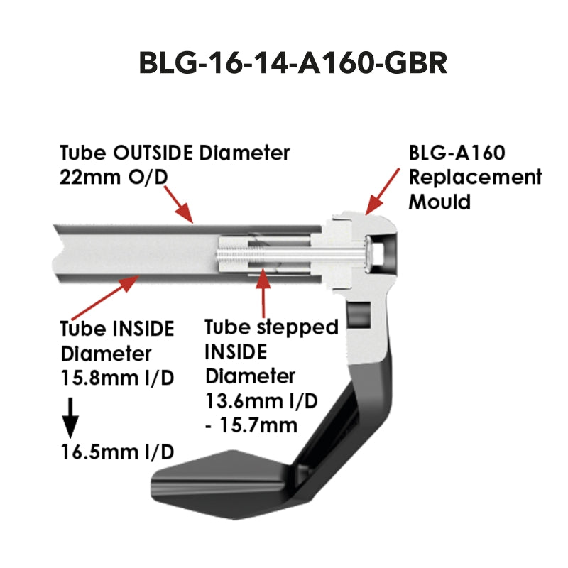 GB Racing Universal Brake Lever Guard with 16mm Bar End with a 14mm Insert