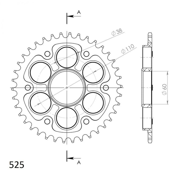 Supersprox Stealth Edge Rear Sprocket RSA-737_525:38