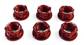 Buy red Evotech Aluminium M10 Sprocket Nut 10mm x 1.25mm (6 Pack)
