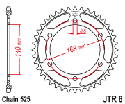 JT Steel Rear Sprocket JTR6.42 - Black