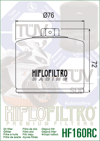 2x Hiflo RC - High Performance Racing Oil Filter HF160RC
