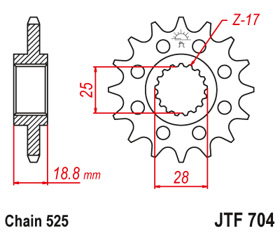 JT Steel Front Sprocket JTF704.15