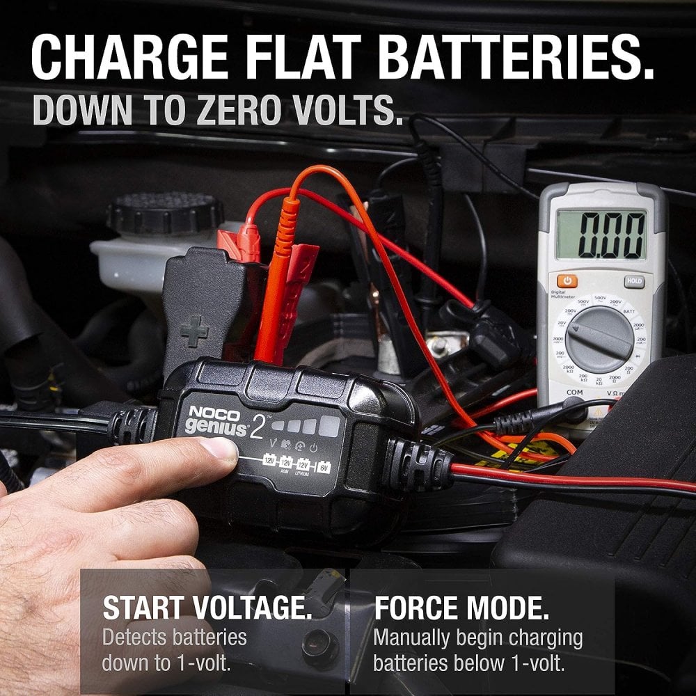 NOCO 6/12V Genius 2 Smart Battery Charger and Maintainer 2A