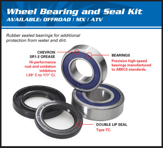All Balls Rear Wheel Bearing Kit 25-1712