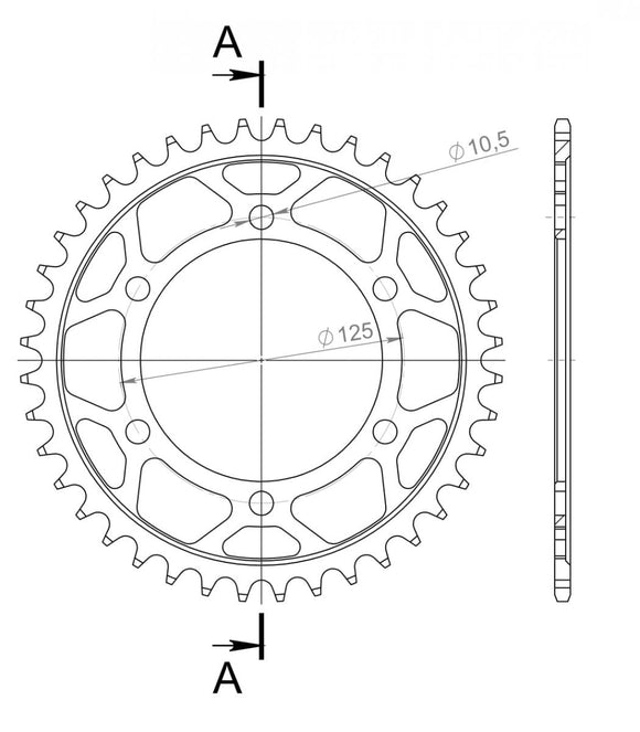 Supersprox Racing Steel Rear Sprocket RFE-2012:37-BLK