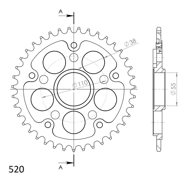 Supersprox Stealth Edge Rear Sprocket RSA-733_525:41