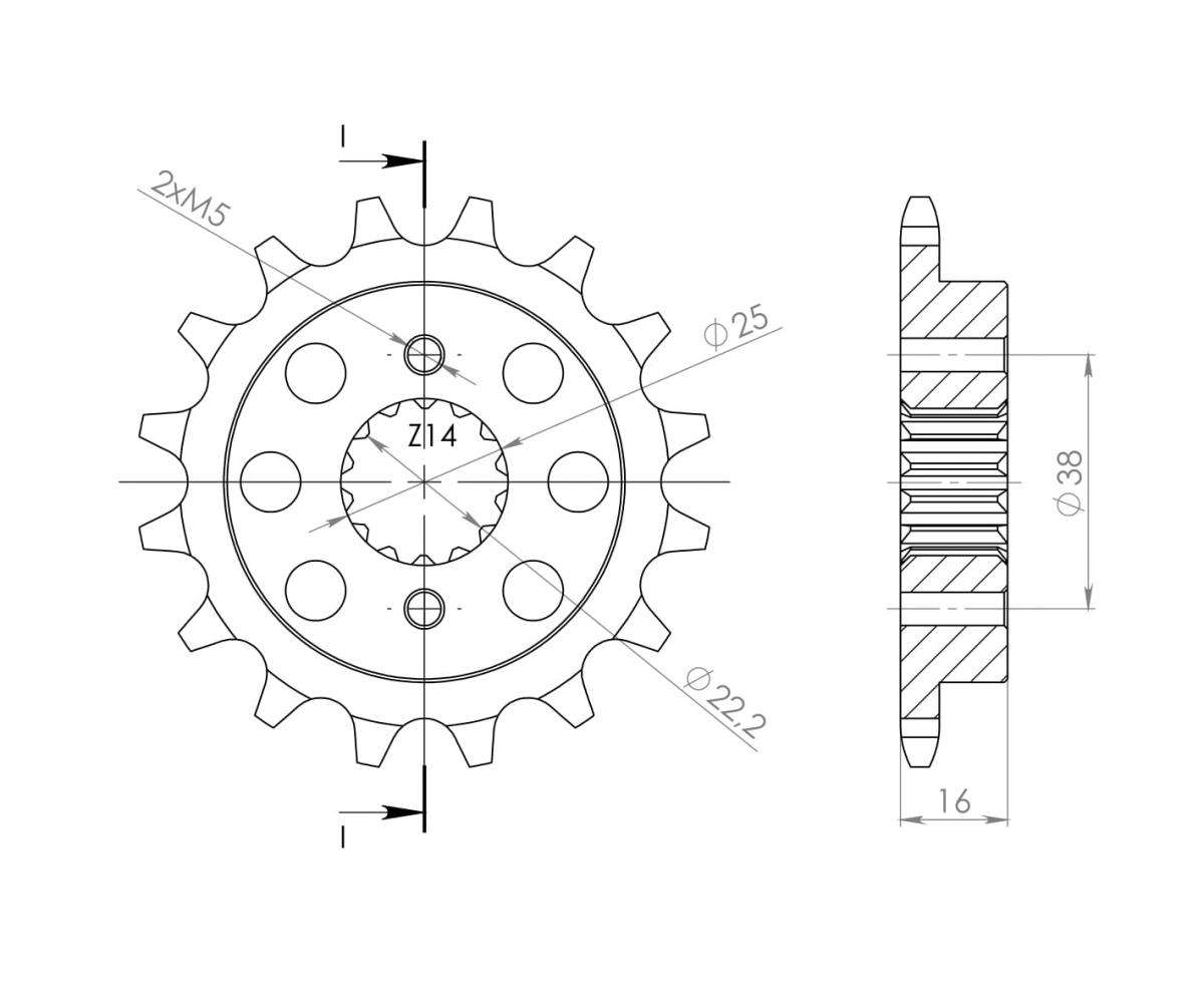 Supersprox Steel Front Sprocket CST-736:15