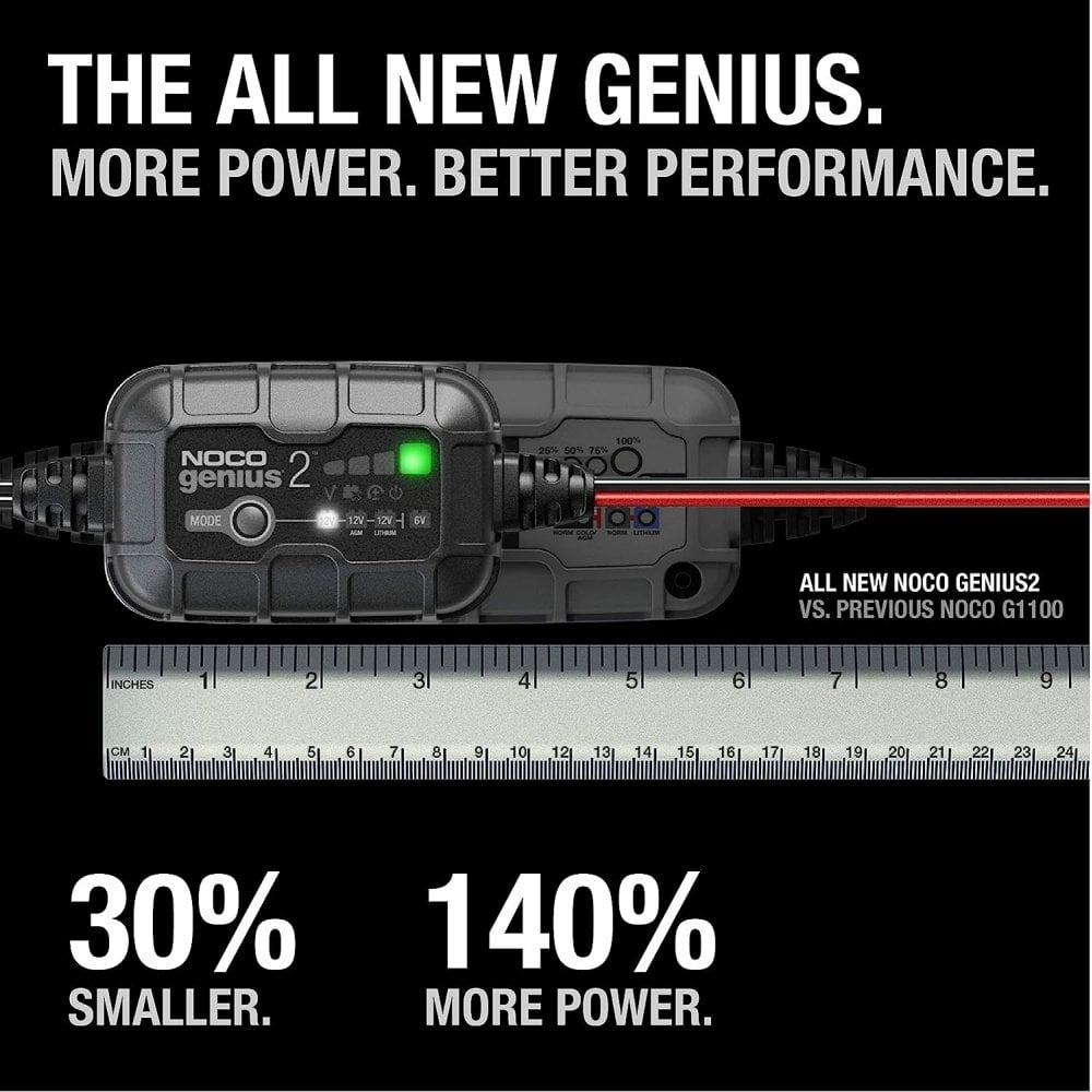 NOCO 6/12V Genius 2 Smart Battery Charger and Maintainer 2A
