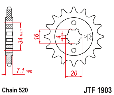JT Front Steel Sprocket JTF1903.14