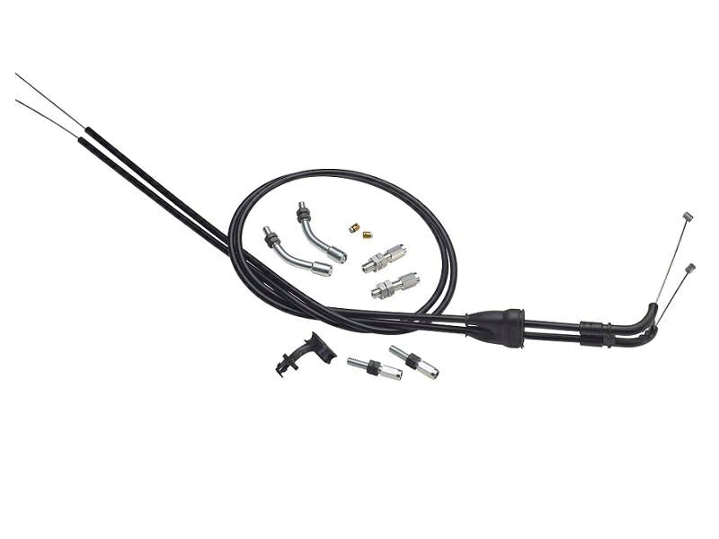 Domino Black KRR 03 Quick Action Throttle With A010 Grips and Domino Universal Cable Kit 5432.96