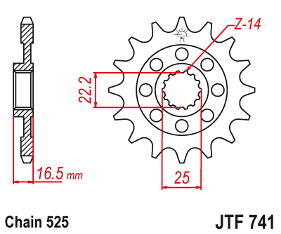 JT Front Steel Sprocket JTF741.15