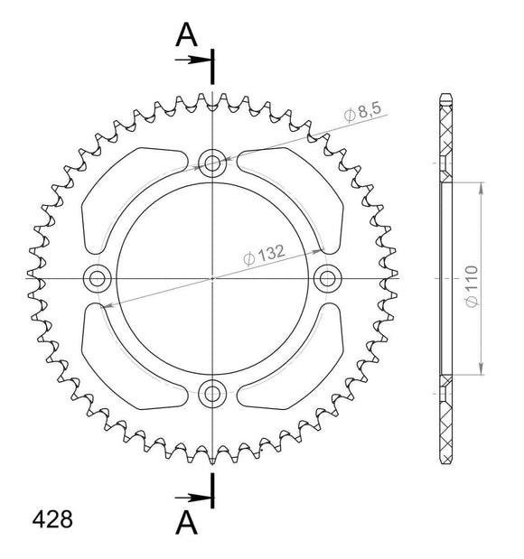Supersprox Aluminium Rear Sprocket RAL-898:51