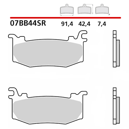 Brembo Sinter Racing Brake Pads 07BB44SR (2 Packs)