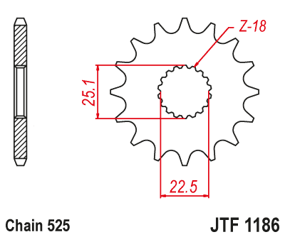 JT Counter Shaft Sprocket JTF1186.16RB