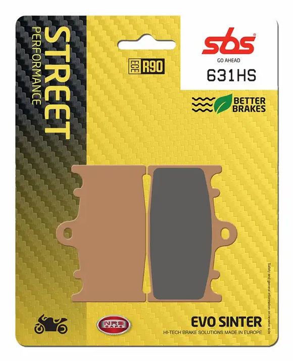 SBS 631HS Street Sinter Brake Pads (Full Front Set - 2 Packs)