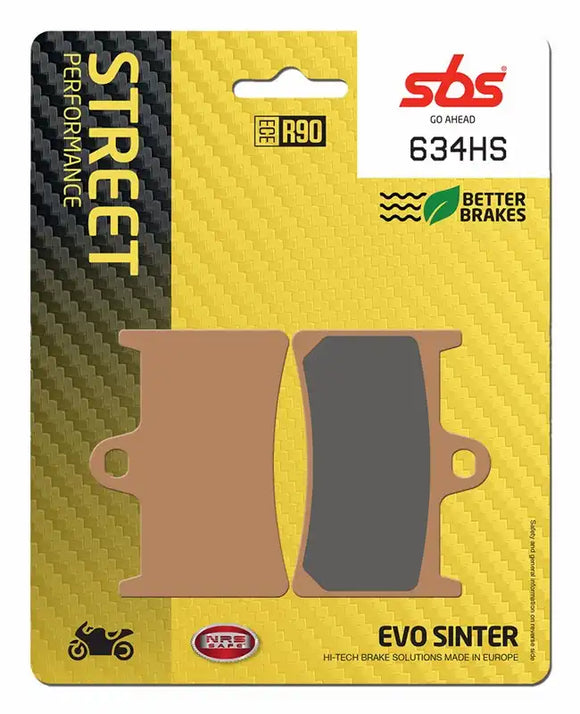 SBS 634HS Street Sinter Brake Pads (Full Front Set - 2 Packs)