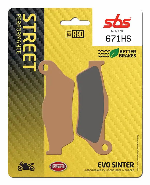 SBS Street Sinter Brake Pads 671HS (Full Front Set - 2 Packs)