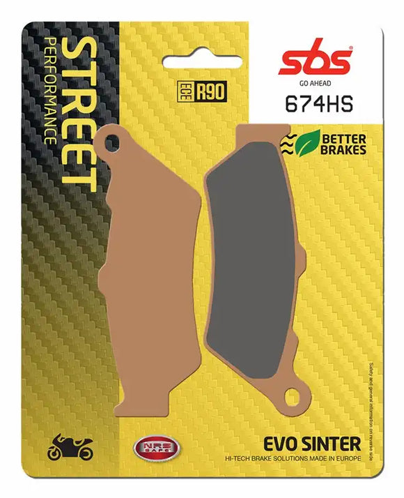 SBS 674HS Street Sinter Brake Pads (Full Front Set - 2 Packs)
