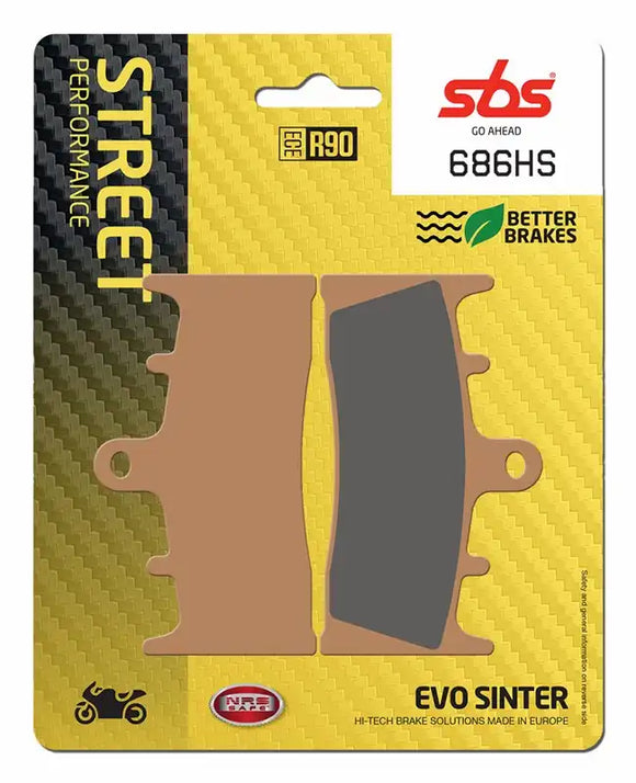 SBS 686HS Street Sinter Brake Pads (Full Front Set - 2 Packs)