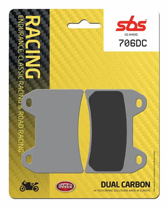 SBS 706DC Dual Carbon Racing Brake Pads (Full Front Set - 2 Packs)