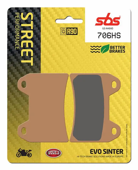 SBS 706HS Street Sinter Brake Pads (Full Front Set - 2 Packs)