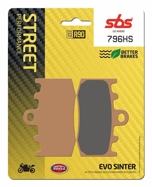 SBS 796 HS Street Sinter Brake Pads (Full Front Set - 2 Packs)