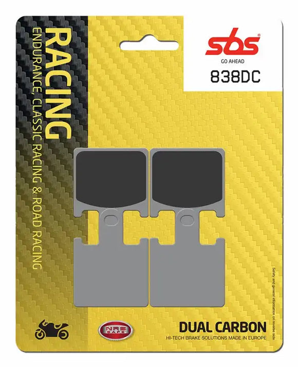 SBS 838DC Dual Carbon Brake Pads (Full Front Set - 2 Packs)