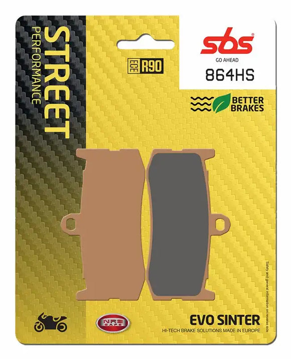 SBS 864HS Street Sinter Brake Pads (Full Front Set - 2 Packs)