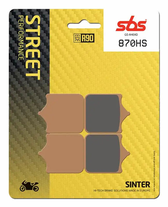 SBS 870HS Street Sinter Brake Pads (Full Front Set - 2 Packs)