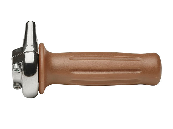 Domino Single Cable Throttle 0335.03.60-01 Rally - Chrome with Brown Grips