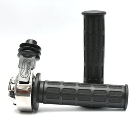 Domino Twin Pull Throttle 0507.03.60 - Chrome with Black Grips