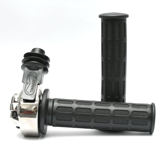 Domino Twin Pull Throttle 0507.03.60 - Chrome with Black Grips