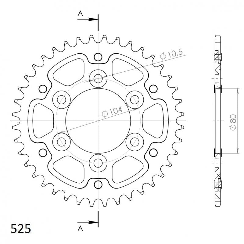 Buy silver Supersprox Stealth Rear Sprocket RST-1489:39