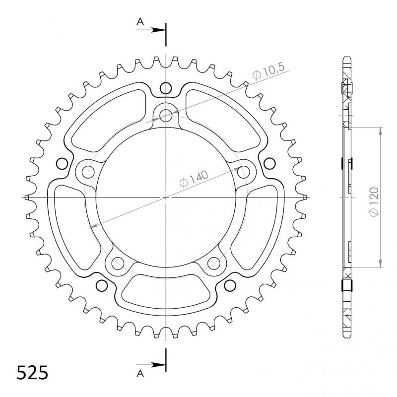 Buy silver Supersprox Stealth Rear Sprocket RST-1792:45