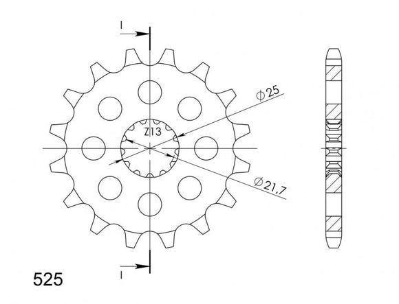 Supersprox Steel Front Sprocket CST-520:15 (525 Pitch)