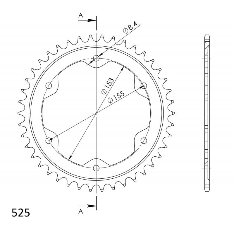 Supersprox Rear Sprocket 613:38 - Standard