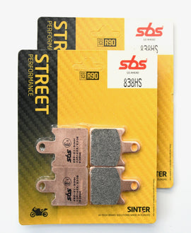 SBS 838HS Street Sinter Brake Pads (Full Front Set)