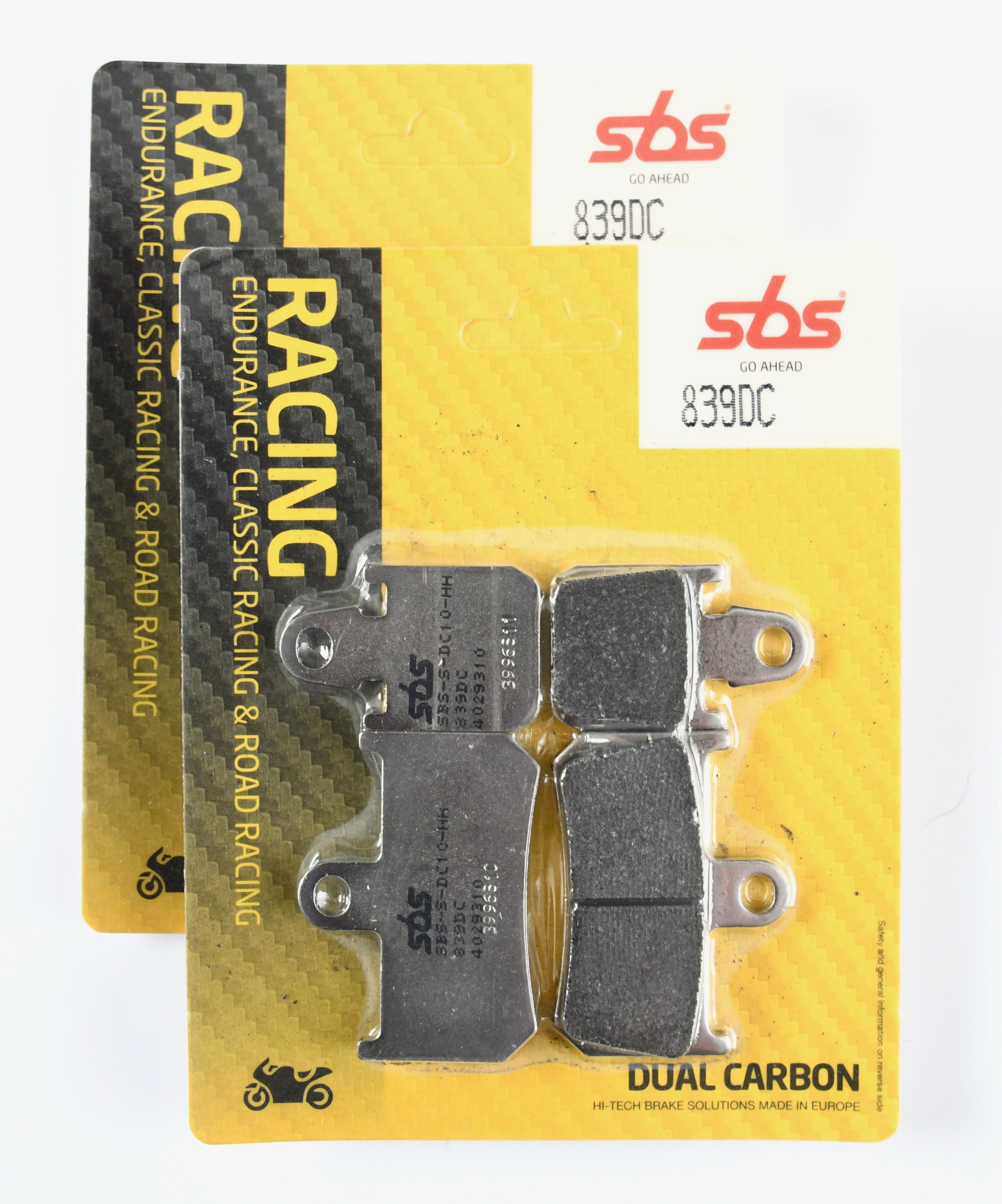 SBS 839DC Dual Carbon Racing Brake Pads (Full Front Set)