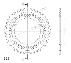Supersprox Stealth Rear Sprocket RST-899:42 - Golden Orange