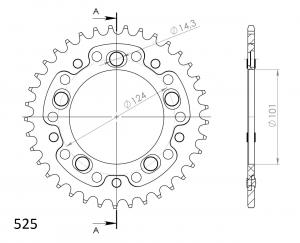Buy black Supersprox Stealth Rear Sprocket RST-991:37