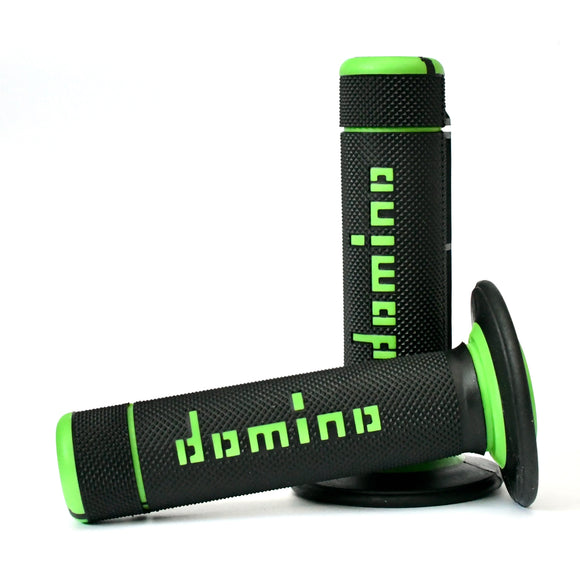 Domino A020 Off-Road Diamond Waffle Grips - Black and Green