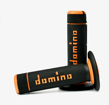 Buy black-orange Domino A020 Off-Road Diamond Waffle Grips - Choice of Colour