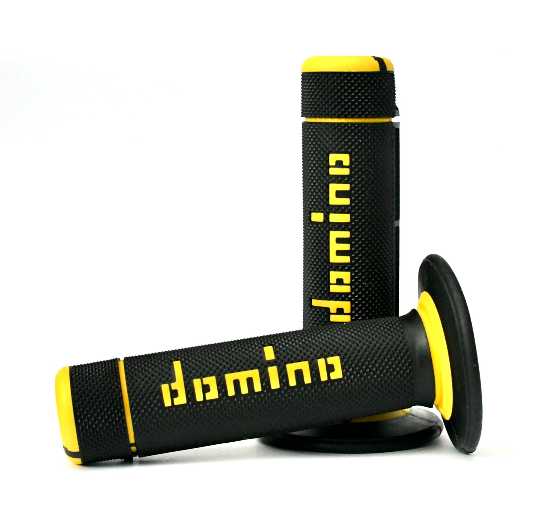 Buy black-yellow Domino A020 Off-Road Diamond Waffle Grips - Choice of Colour