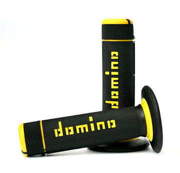 Buy black-yellow Domino A020 Off-Road Diamond Waffle Grips - Choice of Colour